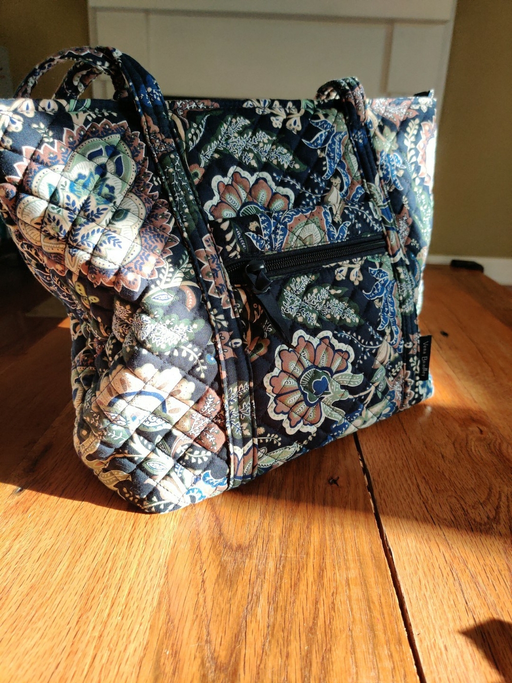 Vera Bradley Navy Multi Quilted Floral Java  Navy Camo Tote Bag